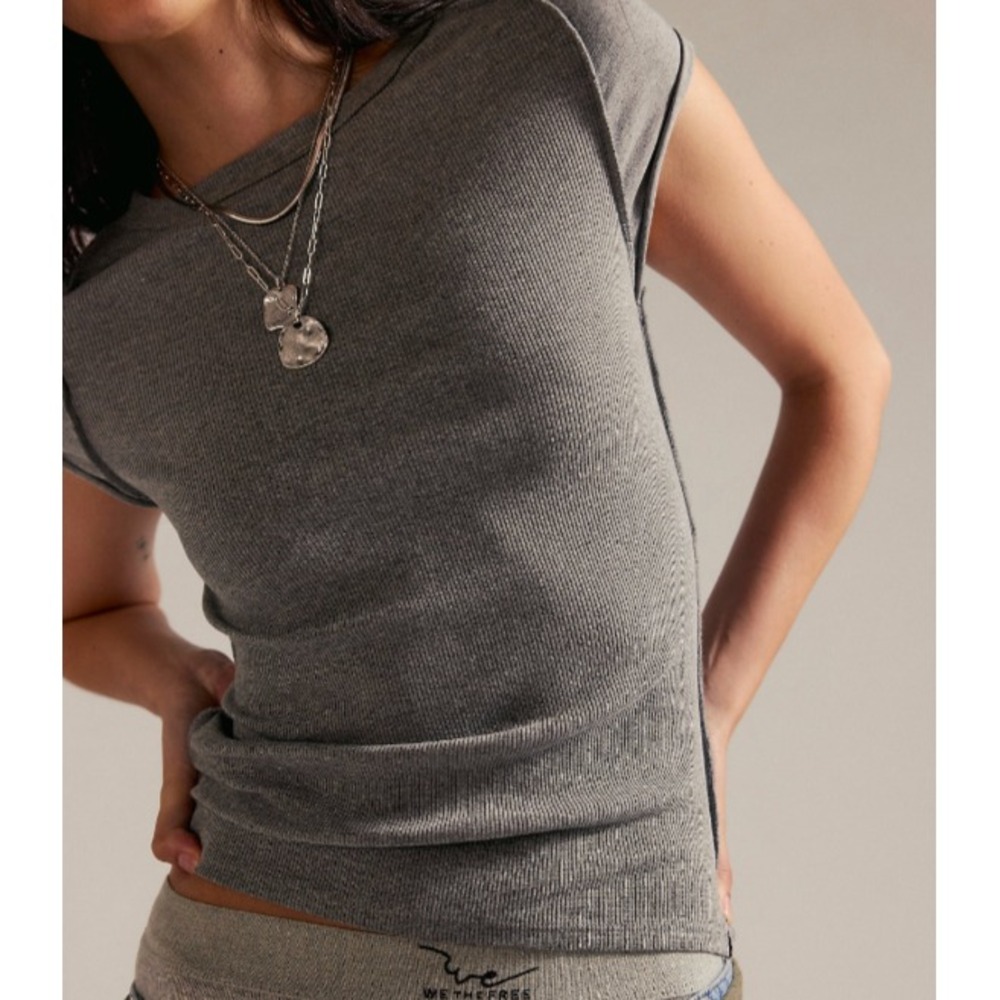 We the Free Womens Ever Had Top XL Ribbed Tee Grunge Basic Stretch Minimalist